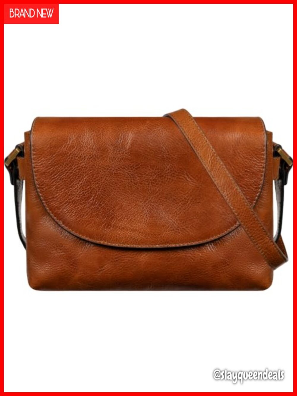 Italian Full Grain Leather Crossbody Bag Handmade Messenger Purse